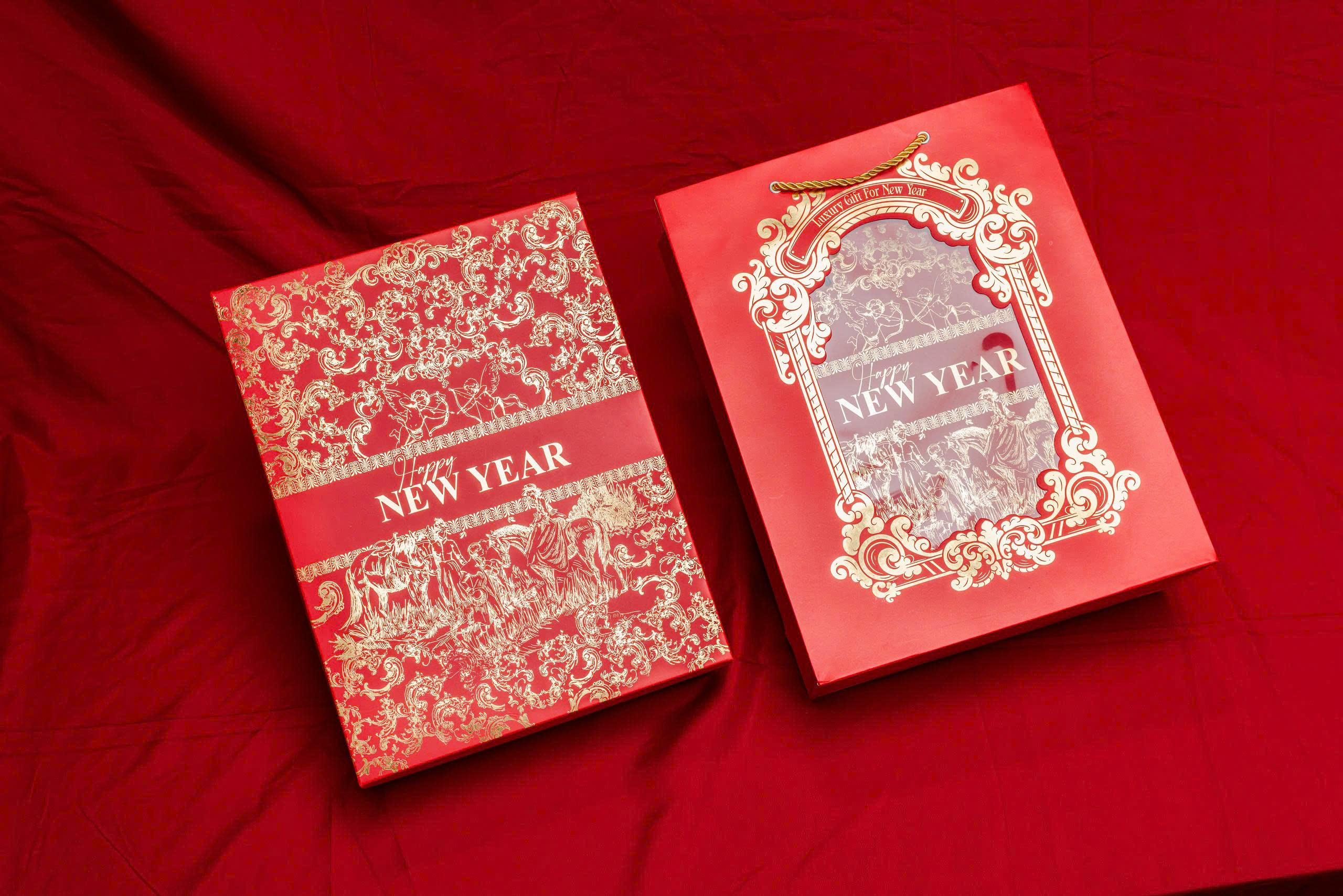 Hộp Đựng Quà Tết Trân Bảo Đỏ